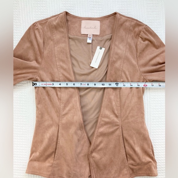 Hutch Anthropologie Jacket Draped Faux Suede Neutral Size Medium, NWT - Picture 15 of 16